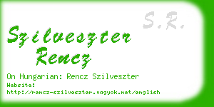 szilveszter rencz business card